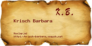 Krisch Barbara névjegykártya